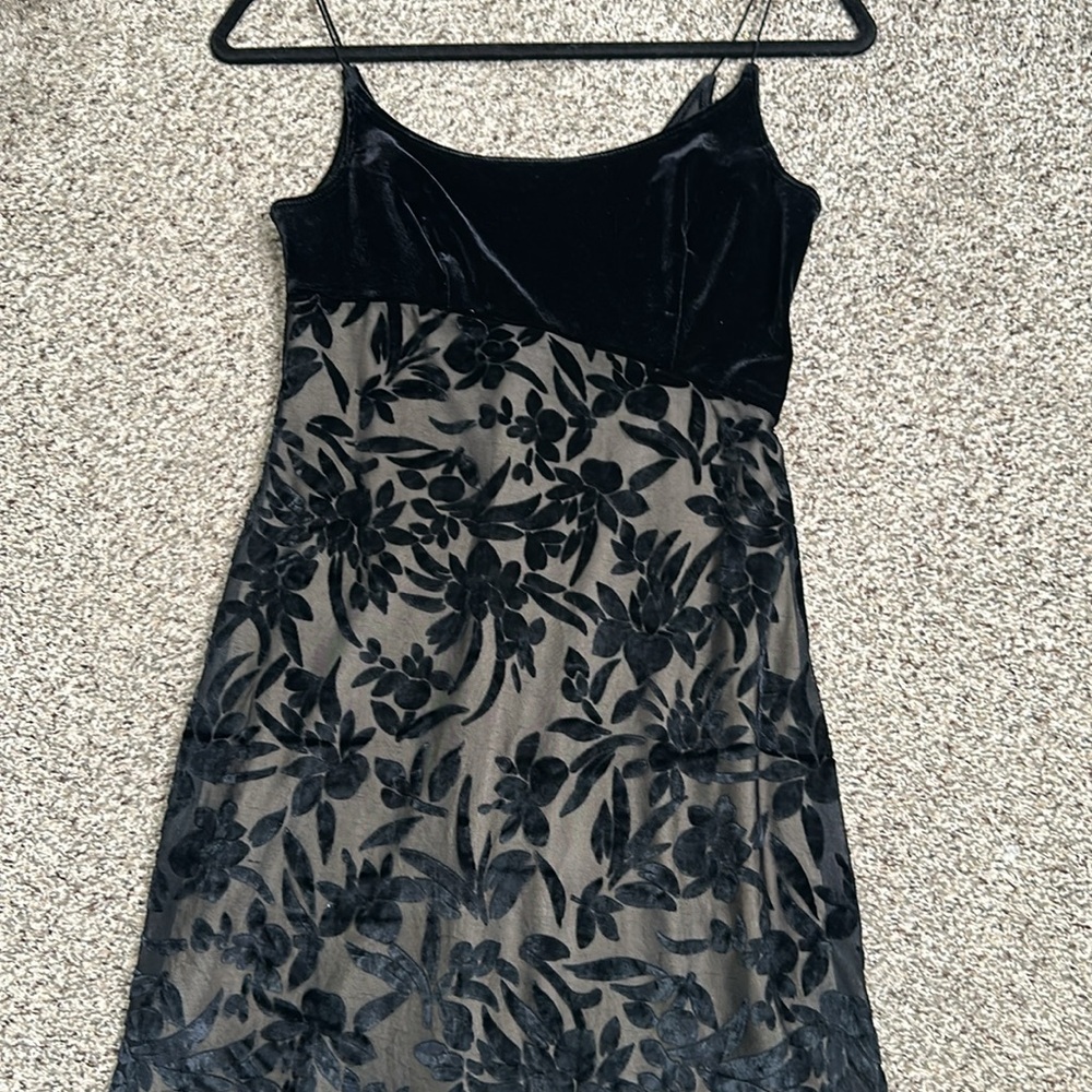 RAMPAGE black burnout velvet maxi dress SZ S whimsigoth dark romantic Y2K 90s - Picture 11 of 12